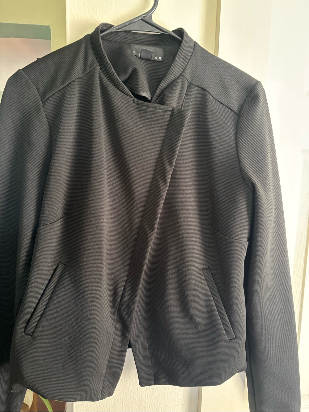 attention Black Women's Asymmetrical Blazer Jacket